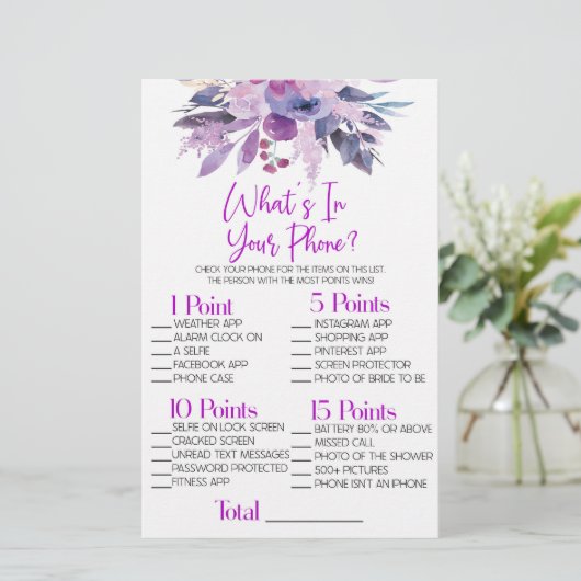 Paarse Flower Wat is er in telefoon Vrijgezellenfe Briefpapier (Staand voorkant)