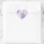 Paarse Flower Wedding Heart Stickers (Tas)