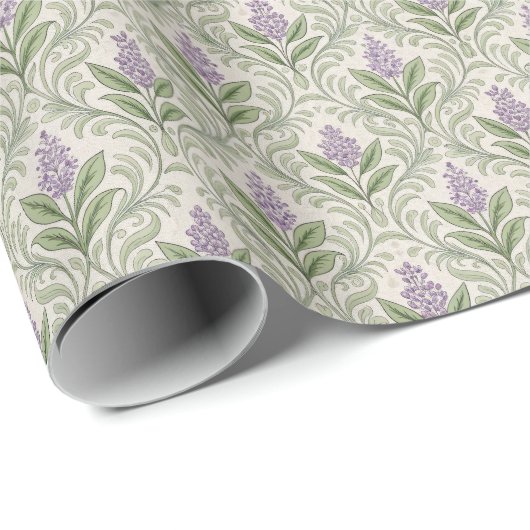 Paarse Flower Wrapping Paper Roll Cadeaupapier (Rol Hoek)