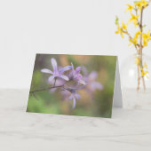 Paarse Flowery Branch Notecard Kaart (Gele Bloem)