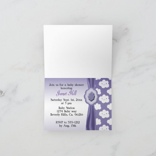 Paarse Fluffy Clouds-Baby shower (Binnen)