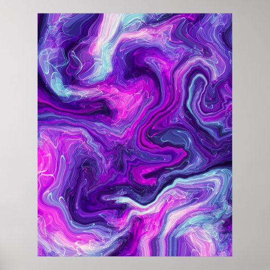 Paarse fluïde kunst poster (Voorkant)