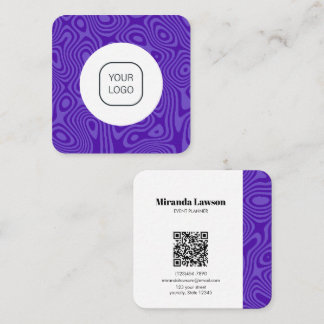 Paarse Fluidische Minimalist Vierkante Visitekaartje
