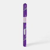 Paarse Fluit Monogram Naam Hoesje iPhone 16 Hoesje (Rechterkant)