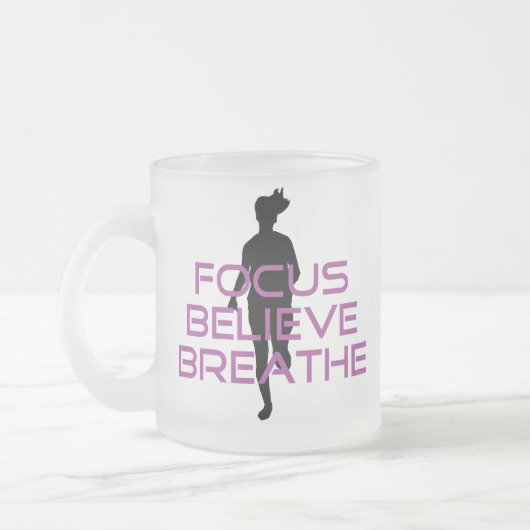 Paarse Focus Believe Breathe Matglas Koffiemok (Links)