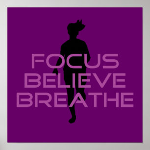 Paarse Focus Believe Breathe Poster