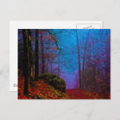 Paarse fog in het herfst geslepen bos briefkaart (Voorkant / Achterkant)