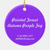 Paarse fog in het herfst geslepen bos keramisch ornament (Achterkant)