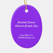 Paarse fog in het herfst geslepen bos keramisch ornament (Achterkant)