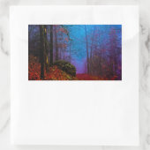 Paarse fog in het herfst geslepen bos rechthoekige sticker (Tas)