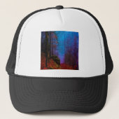 Paarse fog in het herfst geslepen bos trucker pet (Voorkant)