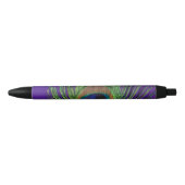 Paarse Foil Peacock Zwarte Inkt Pen (Voorkant)