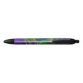 Paarse Foil Peacock Zwarte Inkt Pen (Achterkant)