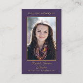 Paarse Foliage Begrafenis Foto Gebed Kaarten Visitekaartje (Voorkant)