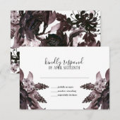 Paarse Foliage Bloemen Gotische Pagan Handfasting RSVP Kaartje (Voorkant / Achterkant)