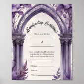 Paarse Foliage Floral Arch Handfasting Certificaat Poster (Voorkant)