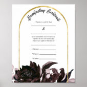 Paarse Foliage Floral Boho Handfasting Certificaat Poster (Voorkant)