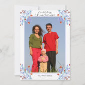 Paarse Foliage Holly Berries - kerstkaart Kaart (Voorkant)