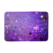 Paarse folie achtergrond met sterren badmat (Voorkant)