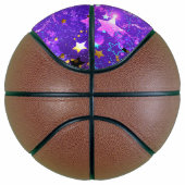 Paarse folie achtergrond met sterren basketbal (Rechts)