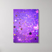 Paarse folie achtergrond met sterren canvas afdruk (Voorkant)