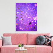 Paarse folie achtergrond met sterren canvas afdruk (Insitu (Woonkamer))