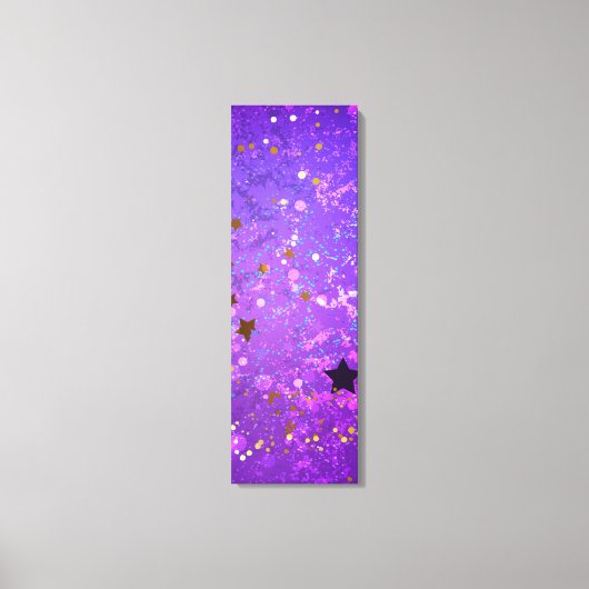 Paarse folie achtergrond met sterren canvas afdruk (Voorkant)