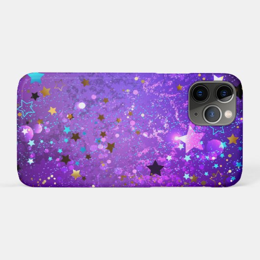 Paarse folie achtergrond met sterren Case-Mate iPhone case (Achterkant (horizontaal))