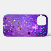 Paarse folie achtergrond met sterren Case-Mate iPhone case (Achterkant (horizontaal))
