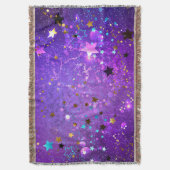 Paarse folie achtergrond met sterren deken (Voorkant Verticaal)