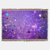 Paarse folie achtergrond met sterren deken (Voorkant)