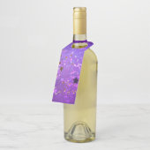 Paarse folie achtergrond met sterren flessenhanger (Schuin)