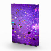 Paarse folie achtergrond met sterren fotoblokken (Rechts)