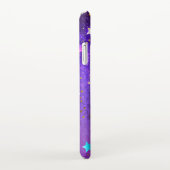 Paarse folie achtergrond met sterren iPhone hoesje (Rechterkant)