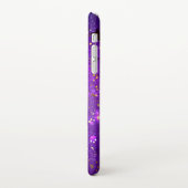 Paarse folie achtergrond met sterren iPhone hoesje (Linkerkant)