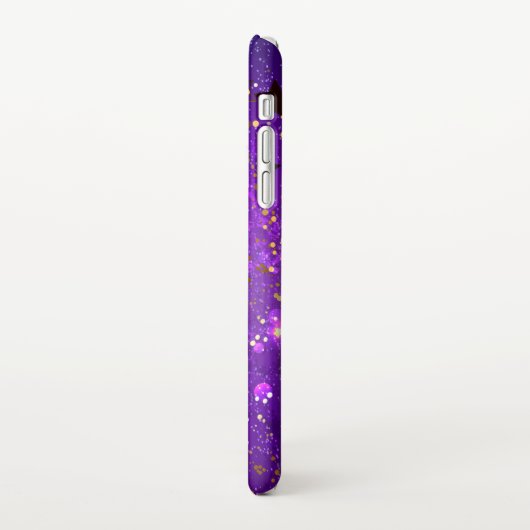 Paarse folie achtergrond met sterren iPhone hoesje (Linkerkant)