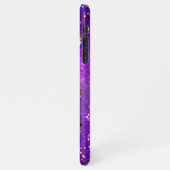 Paarse folie achtergrond met sterren iPhone hoesje (Linkerkant)