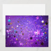 Paarse folie achtergrond met sterren kaart (Voorkant / Achterkant)
