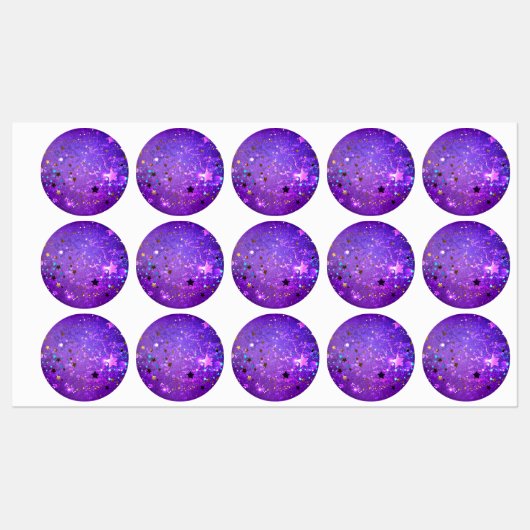 Paarse folie achtergrond met sterren labels (Vel)