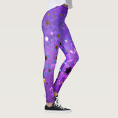 Paarse folie achtergrond met sterren leggings (Rechts)