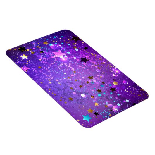 Paarse folie achtergrond met sterren magneet (Rechterzijde)