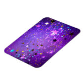 Paarse folie achtergrond met sterren magneet (Linkerzijde)