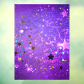Paarse folie achtergrond met sterren raamsticker (Vel 3)