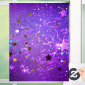 Paarse folie achtergrond met sterren raamsticker (Huis)