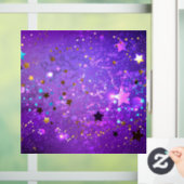 Paarse folie achtergrond met sterren raamsticker (Huis)