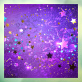 Paarse folie achtergrond met sterren raamsticker (Vel 3)