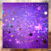 Paarse folie achtergrond met sterren raamsticker (Vel 2)