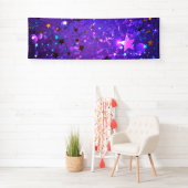 Paarse folie achtergrond met sterren spandoek (Insitu)