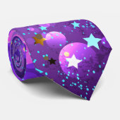 Paarse folie achtergrond met sterren stropdas (Opgerold)