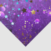 Paarse folie achtergrond met sterren tissuepapier (Detail)